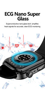 Nouvelle montre connectée S191 carrée AMOLED avec pompe à air au poignet, mesure de <span class=keywords><strong>la</strong></span> pression artérielle par airbag, ECG électrocardiogramme 2026 - Product Image 5