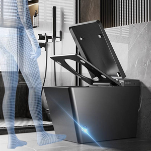 High End Floor Mounted Square Matte <b>Black</b> Automatic Flush Electric Toilet <b>Bathroom</b> Ceramic Intelligent WC Smart Toilets - Product Image 3
