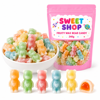 Bonbons Gommeux en Forme d'Ours 340g Sachet 5 Saveurs Remplis de Confiture Liquide Bonbons en Forme d'Animaux 3D à Mâcher en Bouteille