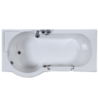 Baignoire de luxe à massage d'air à faible seuil rectangulaire pour personnes âgées, avec porte d'accès facile