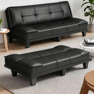 Small Apartment <b>Sofa</b> Living Room New Rental Property Shop Bedroom Office <b>Folding</b> Leather <b>Sofa</b> <b>Bed</b> for Cats - Product Image 1
