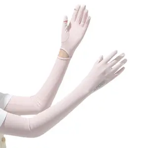 Wholesale Custom UV Sun Protection Elastic Arm Sleeves Ice Silk Cooling Arm Sleeves For Outdoor Sports