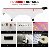 Lit de luminothérapie rouge pour tout le corps, panneau LED infrarouge proche 660nm 850nm, 10 longueurs d'onde, écran tactile, machine de luminothérapie PDT