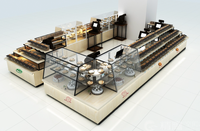 Kiosque de boulangerie de l'île de vente moderne avec image Kiosques de boissons alimentaires de centre commercial avec cabine alimentaire à LED