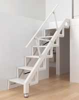 Escalier mural pliable personnalisable, gain de place, avec main courante, pour usage domestique, duplex ou mezzanine