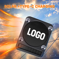 Feu de signalisation de sécurité sans fil à LED solaire pour voiture, anti-collision, rechargeable par USB-C, pour vitre arrière, avec support de logo personnalisé