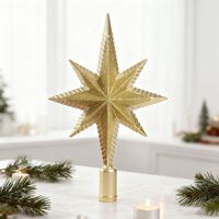 Étoile de sommet de sapin de Noël électroplaquée et peinte à paillettes, décorations et ornements pour sapin de Noël, ambiance festive