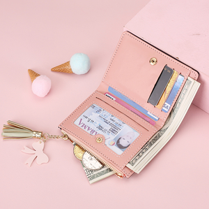 Cute Cat Women Girls Small Bifold Wallets PU Leather Zipper Waterproof Card Holder Multi-Card Slot Clutch <b>Purse</b> - Product Image 3