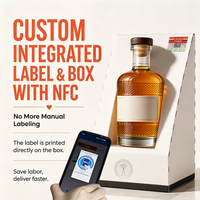 Boîte de luxe en papier d'art pour whisky et vodka avec kit d'étiquettes RFID intelligentes, emballage cadeau écologique personnalisé pour spiritueux, pour la vente au détail de marques et logo OEM
