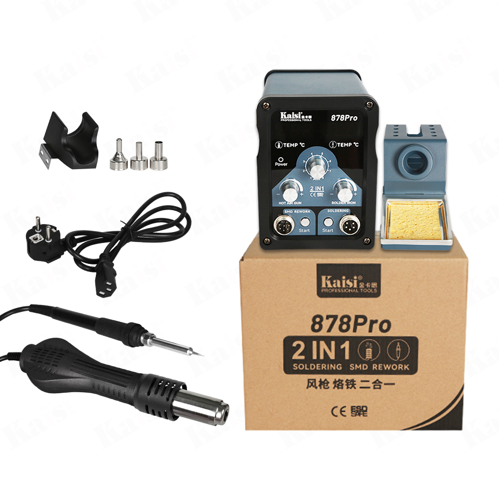 Kaisi 878 Pro 2 в 1 комбо Мульти сварочный аппарат паяльный паяльник для горячего воздуха