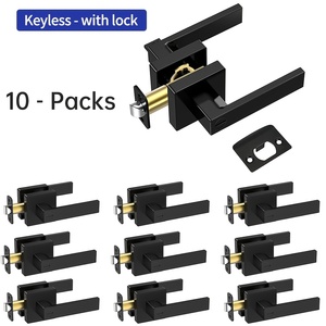 Poignées de porte robustes noires mates de conception française, ambidextres, pour intérieur (chambres, villas, hôtels) et extérieur - Product Image 5