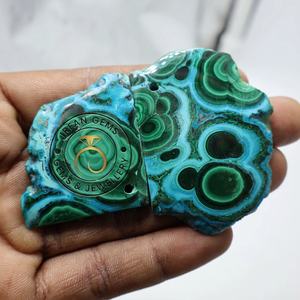 Malachite Stalactite Slice Gemstone, 100% Natural HIgh Quality Malachite Loose Gemstone For Making Jewellery Stone Malachite - Product Image 1