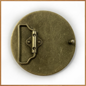 Hebilla de cinturón redonda de bronce antiguo estilo western, diseño novedoso de árbol de la vida, informal, de zinc, CN GUA - Product Image 5