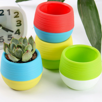 Mini pot de fleurs circulaire en plastique moderne, écologique et durable pour plantes succulentes, décoration de bureau à domicile