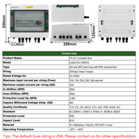 Boîtier de Combinaison Solaire Photovoltaïque CNLONQ DC1000V 2 Entrées 1 Sortie avec Protection IP65 et SPD pour Stockage d'Énergie par Batterie