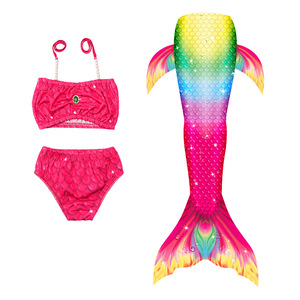 Ensemble <span class=keywords><strong>de</strong></span> maillot <span class=keywords><strong>de</strong></span> bain trois pièces à motif floral pour filles, queue <span class=keywords><strong>de</strong></span> <span class=keywords><strong>sirène</strong></span>, polyester/coton, best-seller - Product Image 5