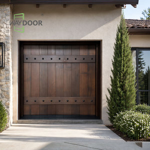 Porte d'entrée pivotante en bois massif de noyer, rustique, à lattes verticales larges et robustes, pré-fabriquée et teintée sur mesure pour constructeurs - Product Image 2