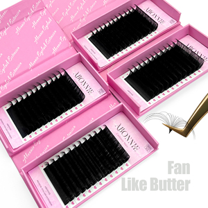 Abonnie-Extensiones de pestañas Pbt coreanas, volumen mate, bandejas de pestañas negras Ultra mate, extensiones de pestañas de Cachemira de terciopelo rizado - Product Image 2