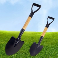 Mini houe d'extérieur en acier au carbone avec manche droit en bois pour le camping, utilisation multifonctionnelle dans les jardins de fleurs et de légumes