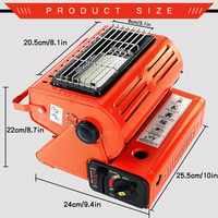 Chauffage portatif extérieur au butane/propane Chauffage réglable au gaz Pêche en plein air Chauffage portatif double 2 en 1 pour cuisinière à gaz butane