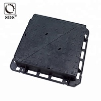 Grilles de cadre de couvercle de regard carrées en fonte ductile personnalisées, marque SDS, norme EN124, classe A15/B125/C250/D400/E600/F900, noir/bleu
