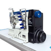 Machine à coudre industrielle professionnelle Britex BR-3500D-01CB à point de recouvrement, entraînement direct, haute vitesse, plateforme plate, interlock
