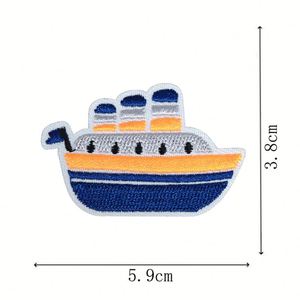 Patch thermocollant brodé polyvalent à motifs marin, rames de marin, voile, pieuvre, hélices, coquillages pour la décoration de sacs et d'étuis de téléphone - Product Image 2
