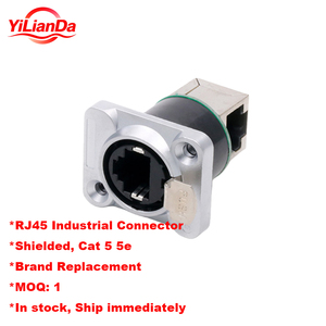 Conector hembra RJ45 blindado de <span class=keywords><strong>tipo</strong></span> <span class=keywords><strong>normal</strong></span> Conector de 90 ° 8p8c Internet RJ45 Conector de chasis de montaje en panel - Product Image 1