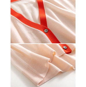 Pulls en laine et coton tricotés à maille fine, légers, coupe ample, couleurs mélangées, pour femme, style bureau, 14gg, nouvelle collection - Product Image 6