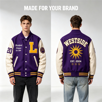 Veste de Baseball Homme Personnalisée avec Logo Brodé et Rayures en Tricot Côtelé – Style Preppy – Fabrication Vérifiée