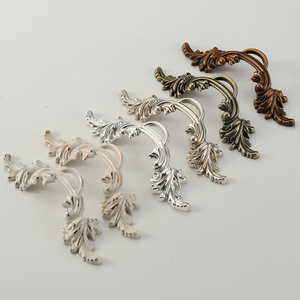 Poignées de meubles Changqing en alliage de zinc, style européen, argent antique et or, pour tiroirs et portes d'armoires, à un ou deux trous - Product Image 4