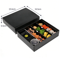 Scatola Bento per Sushi di Grado Alimentare all'Ingrosso con Vasetto per Salsa, Stile Cassetto, Confezione da Asporto per Ristoranti di Sushi e Catering