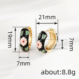 Pendientes de flores coloridos para mujer, pendientes de estilo retro y dulce para uso diario, accesorios para las orejas de estilo francés - Product Image 5