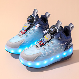 Patins à roulettes lumineux pour enfants, en mesh, avec roues souples et lumières, pour usage extérieur. - Product Image 2