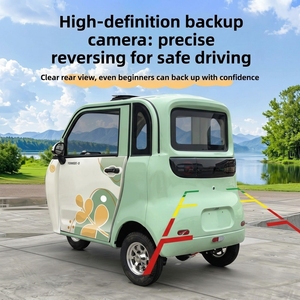 Triciclo Eléctrico Totalmente Cerrado <span class=keywords><strong>para</strong></span> Uso Doméstico, Scooter de Movilidad Pequeño <span class=keywords><strong>para</strong></span> Mujeres, Cámara de Reversa, Motor de Subida, Gran Espacio - Product Image 2