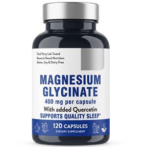 60 Cápsulas de Glicinato de Magnesio Natural de Grado Alimenticio con Vitamina E y Extracto de Aloe Vera para el Apoyo del Sueño en Adultos - Product Image 1