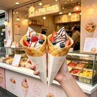 Boîtes d'emballage personnalisées pour crêpes, boîtes d'emballage alimentaire à emporter, emballages pour crêpes et tranches de pizza, cornets pour croissants et gaufres