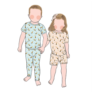 Conjunto de Pijamas de Bambú Ligeros y Frescos de Verano para Niños Little Glow Kid, de Alta Calidad, con Camiseta y Pantalones Cortos para Hermano y Hermana - Product Image 4