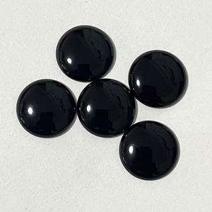 Cabochons de pierres précieuses en agate noire de haute qualité 12*6mm bouffée demi-ronde taille personnalisée pour la fabrication de bijoux - Product Image 2