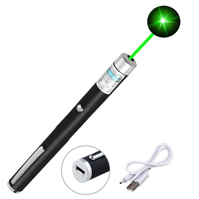 Green Lasers Pointer USB Cat Interactive Pointer Toy 405nm Blue Laser Pointer Visible Beam Light Pointing Laser