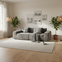 Canapé en tissu minimaliste, rembourré en mousse haute densité, pour salon, appartement, mobilier résidentiel