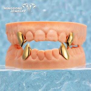 Thiết Kế Mới 925 Bạc 10K 14K 18K Vàng Fang grillz Cho Răng Tùy Chỉnh Chuyên Nghiệp Đồ Trang Sức Hip-Hop Đồ Trang Sức Mỹ Cho Nam Giới Phụ Nữ - Product Image 1
