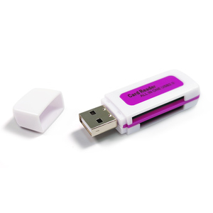 Lector de tarjetas 4 en 1 multifuncional USB2.0 compatible con tarjetas de memoria SD/TF/M2/MS diseño colorido Jade-venta al por mayor - Product Image 3