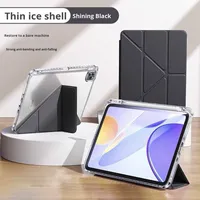 Acrylique transparent cuir Pu 3 + Y pli support à rabat fente pour stylo antichoc Anti-flexion étui pour tablette pour iPad Air Mini 6 7 10.2 12.9 13