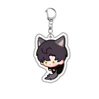 Porte-clés en acrylique Love and Deep Space Meow Home, personnage de jeu version Q Xavier Sylus Rafayel Zayne, bijou de sac, cadeau pour fans
