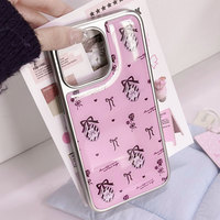 Coque de téléphone en résine époxy Ins pour iphone16 16pro 16pm 15 15promax/14Promax/14pro 14/13 13pro 12 11 coque à bords argentés galvanisés