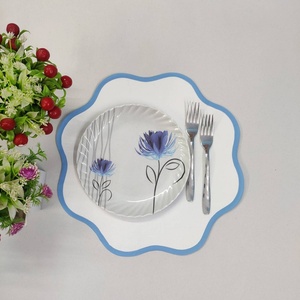 Rolled Edge French Luxury Flax Natural Fabric <b>Table</b> <b>Linen</b> Napkins Wedding Home Dinner Cotton <b>Linen</b> Placemat with Embroidery - Product Image 3