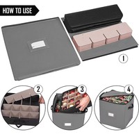 Organisateur de rangement pour décorations de Noël, capacité de 64 décorations, séparateurs ajustables, polyester, fermeture éclair portable