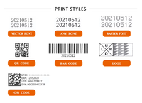 T210ES1 Imprimante à jet d'encre Ricoh automatique professionnelle avec écran tactile pour l'impression de cartes et de dates d'expiration