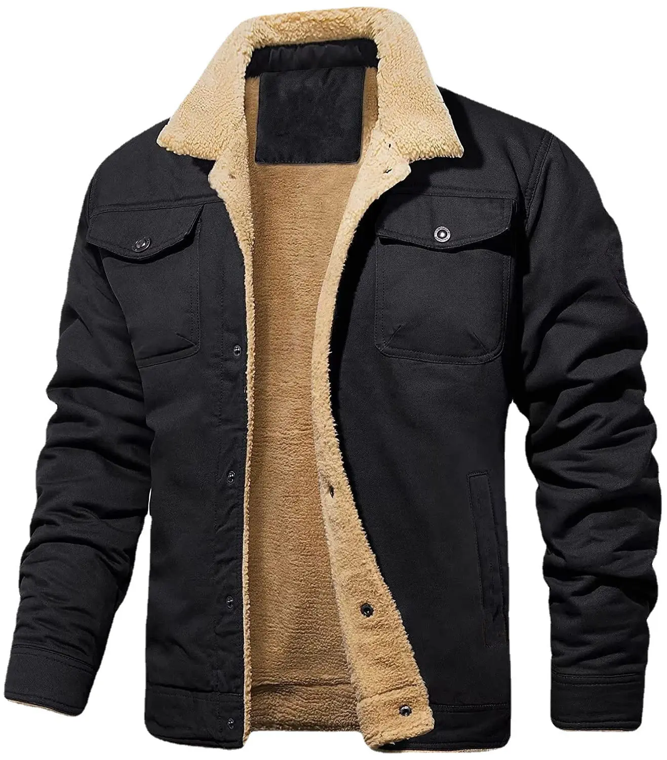 Высококачественная мужская хлопковая куртка на флисовой подкладке для осени и зимы